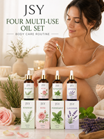 Set Minyak Multiguna Private Label 4 in 1 118mL Rosemary Rose Peppermint Lavender untuk Tubuh, Rambut, dan Pijat OEM Produsen Kustom Grosir