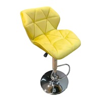 ST-8267-1 Tabourets de bar pivotants réglables en hauteur de haute qualité en cuir PU jaune avec base en métal moderne pour bar à domicile et salle à manger