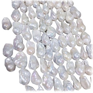 Großhandel große riesige große Größe weißen Barock <span class=keywords><strong>Nucleus</strong></span> Nucleated unregelmäßige Feuerball Form Süßwasser Perle Perlen Stränge - Product Image 2