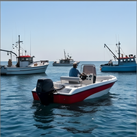 Bateau de pêche Chaser 430 avec glacière et réservoir d'appâts, coque en FRP de 4,3 m, éclairage de navigation LED, côtier