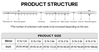 Rail de rideau mural droit flexible portable YIJIALE de 246 cm avec poteau supplémentaire en fer pour hôpital