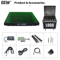 Dalles de sol LED magnétiques sans fil GEVV 60x60cm, effet miroir infini 3D, télécommande DMX, pour mariage et fête