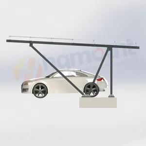 2024物美价廉的铝制太阳能汽车停车棚/太阳能电池板安装结构