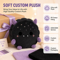 Peluche Cookie le Diable Noir d'Halloween, Poupée en Peluche Personnalisée, Décoration de Fête, Polyester, Anti-stress, Faible MOQ, OEM ODM