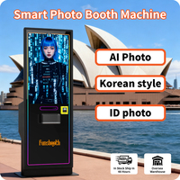 Cabina de Fotos Robótica con IA de 32 Pulgadas y Control Táctil de Autoservicio, Generador de Arte con Apariencias Personalizadas Generadas por IA para Individuos o Grupos