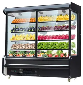 Horizontal Rounding Island Freezer Vegetables Beverage Display Cooler Supermarket Refrigeration Equipment Multideck Open Chiller