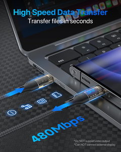 Ub4 PD 240W 5A 480Gbps 8K 60Hz nhanh chóng sạc bền nylon bện cáp dữ liệu USB C video cáp cho máy in mềm 60Hz máy in - Product Image 4