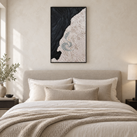 Art mural texturé en toile 3D gaufrée personnalisée pour maison, taille sur mesure, décoration de luxe en gros, peinture en relief premium