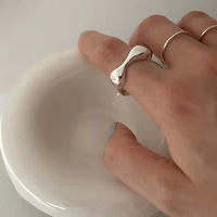 Ada Jewelry Anillo Abierto Irregular de Plata de Ley 925 de Alta Resistencia al por Mayor