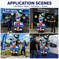 Danseur gonflable personnalisé en PVC de 3 à 3,6 mètres avec figurine aérienne en forme de flèche, idéal pour les salons de beauté automobile et les stations de lavage de voitures