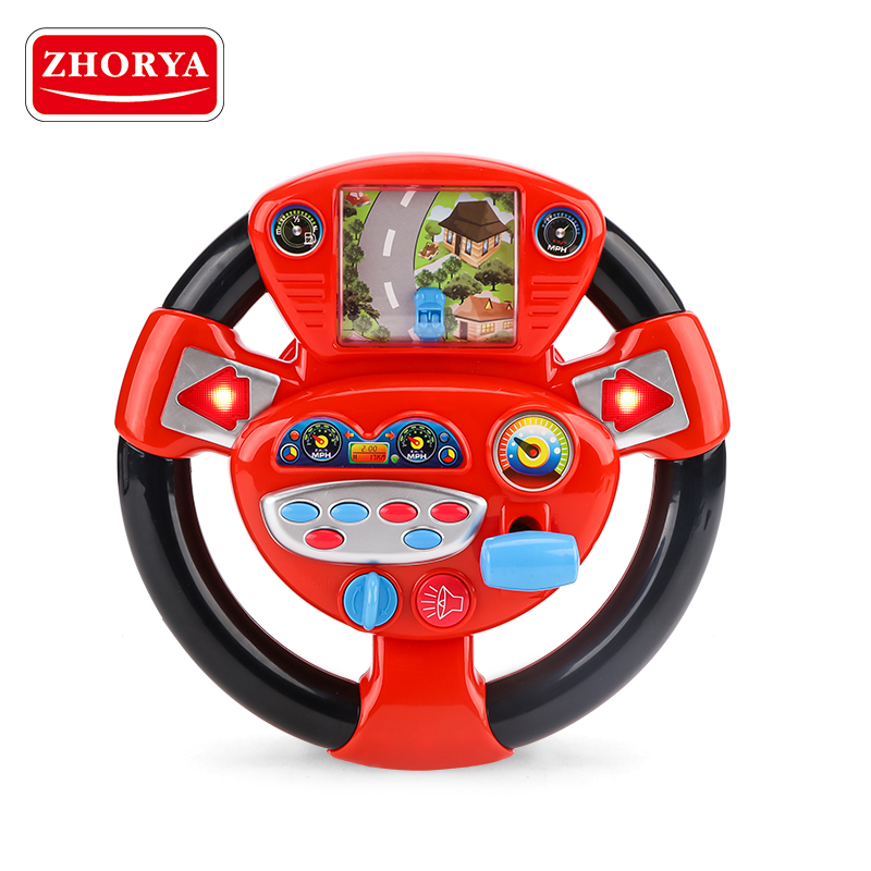 Zhorya Funny simulation conduite apprentissage conducteur enfants volant de voiture avec son lumière jouet jeu