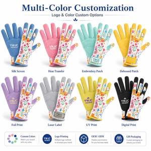 Guantes de Jardinería de Microfibra con Diseño Floral, Guantes de Trabajo para Mujer con Pantalla Táctil, Resistentes a Pinchazos, Personalizables OEM - Product Image 3