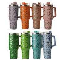 Taza de Viaje de Acero Inoxidable al Vacío Lista para Enviar, Vaso Térmico de Aventura de 1200ml (40oz) con Asa, Tapa y Popote