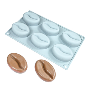 Molde de silicona de 6 cavidades de 8 cm para helados, granizados, postres, chocolate y repostería, con forma de grano de café, antiadherente y de grado alimenticio. - Product Image 4