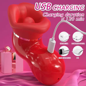 เครื่องกระตุ้นความสุขทางเพศแบบสั่น 9 ระดับ สำหรับผู้หญิง รุ่นขายส่ง Tongue Licking Strong Sucking Vibrator - Product Image 4