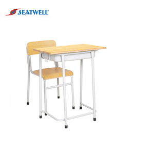 Ensemble de bureau et chaise pour étudiants en contreplaqué, mobilier scolaire - Product Image 1