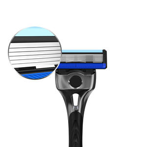 Afeitadora personalizada <span class=keywords><strong>para</strong></span> hombres Maquinilla de afeitar desechable en seco o húmedo con acero inoxidable azul en Shanghai <span class=keywords><strong>Amazon</strong></span> Exclusive - Product Image 4