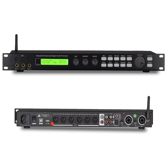 X5 Upgrade Professional Digital Ktv Microphone Plug-In Power Karaoke Front Stage Processor Featuring Reverberation Processor