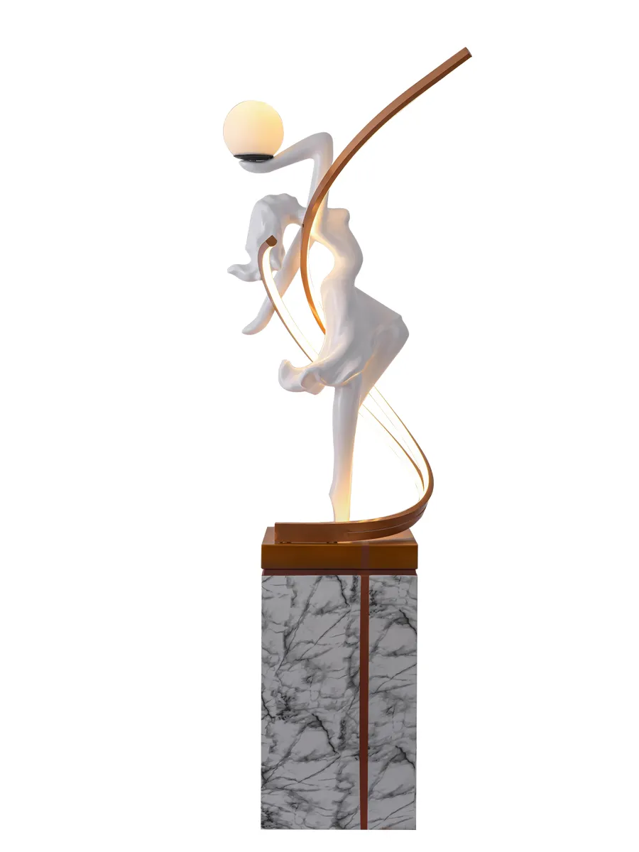 High Quality Hotel Luxury Creative Dance Goddess Corner Standing Light Modern Minimalist Designer Art Decoration Led Floor Lamp