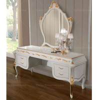 Lit King Size élégant blanc et or, cadre de lit en bois massif sculpté à la main, ensemble de meubles pour chambre principale