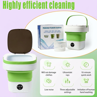 Mini Lave-linge Portable Pliable à Chargement Frontal 16L Boîtier ABS 3 Modes de Nettoyage Tambour Nettoyant pour Vêtements de Bébé/Lingerie Intime VR UK