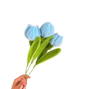 Bouquet di Tulipani Fatti a Mano con Bastoncini Intrecciati, Regali per San Valentino, Fiori Artigianali per Insegnanti, Vendita all'Ingrosso - Product Image 4