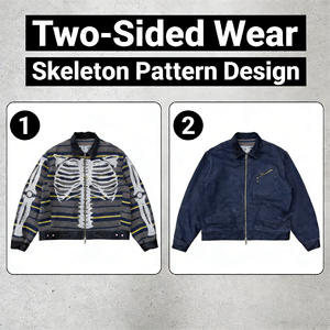 AeeDenim Manufacturer Custom Vintage Denim Work <strong>Jackets</strong> Spring <strong>Carpenter</strong> Two Ways Wear Fashion Y2k Streetwear 100% Cotton - Product Image 4