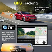 10 pouces 3 canaux Dash Cam 2.5K 2560*1440P rétroviseur flux média enregistrement vidéo WIFI boucle enregistrement téléphone APP voiture DVR GPS