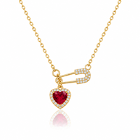 Collier en cuivre plaqué or 18 carats en forme de cœur pour femme, style Instagram, longueur clavicule, cadeau légèrement luxueux