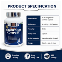 OEM/ODM Capsules de complexe de magnésium 10-en-1, 120 capsules, complément alimentaire en marque privée