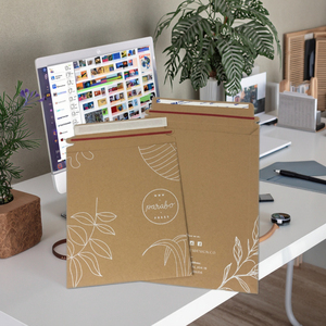 Stampa personalizzata Design bianco <span class=keywords><strong>Kraft</strong></span> <span class=keywords><strong>A4</strong></span> di lusso avvolge cartone Mailer imballaggi riciclati marrone Stay Flat buste con logo - Product Image 2