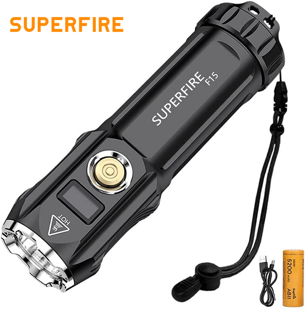Promotional Price High Power Aviation Aluminum Camping Hiking Rechargeable LED 2000 Lumens IP44 Waterproof Flashlight 6.5H