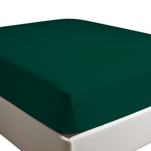 Sábana Ajustable 100% Algodón Verde Oscuro Tamaño Individual 90x190cm - Product Image 3