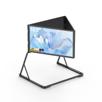 Moniteur portable triple Full HD de 18,5 pouces avec port USB-C, extension d'écran d'ordinateur portable, support pliable en aluminium pour le travail de bureau