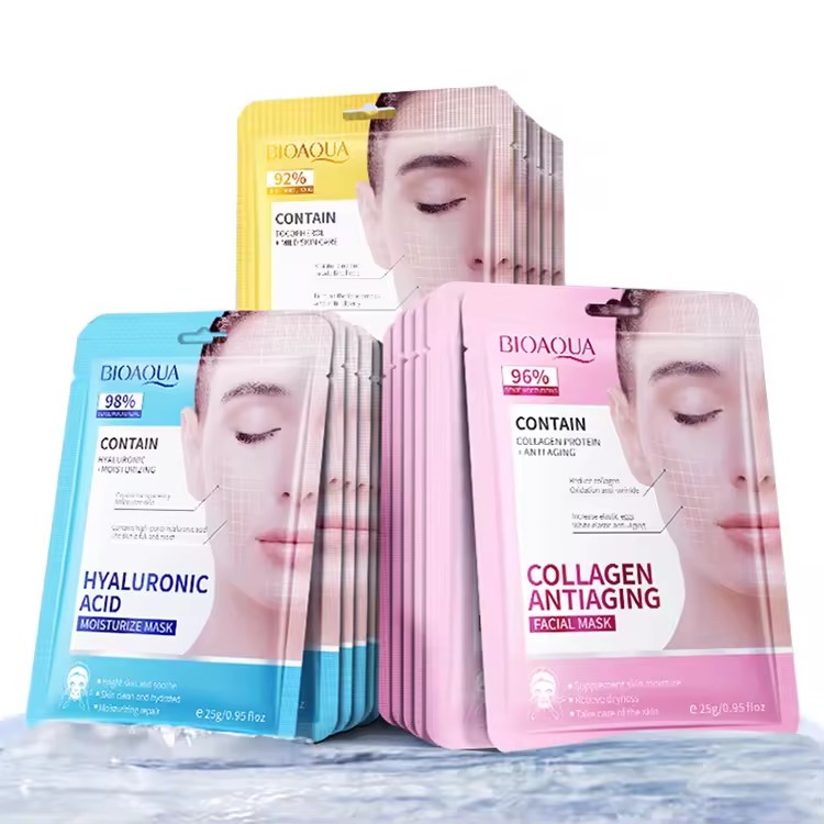 Косметический продукт BIOAQUA Private Label Корейская маска для ухода за кожей лица отбеливающая и увлажняющая Гиалуроновая кислота листовая маска