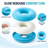 Coussin de siège en mousse à mémoire de forme bleu, à récupération lente, pour soulagement de la pression sur les fesses, pour chaise de bureau, lot en gros pour fournisseurs