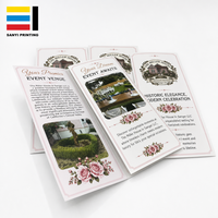 Impression de brochures pliées personnalisées, dépliant promotionnel floral vintage pour lieux de mariage