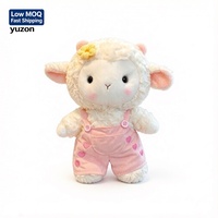 Peluche Mouton Mignonne en Gros du Fabricant avec Fleur Tricotée, Poupée Mouton Rembourrée en Coton PP pour Enfants, Cadeau de Saint-Valentin