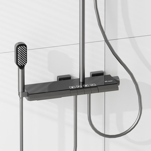 Système de douche économique à quatre fonctions Douche de salle de bain à effet pluie à poignée unique avec bec rotatif - Product Image 5