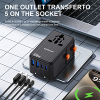 Adaptateur de Voyage Hyted à Charge Rapide 45W, Mini Convertisseur de Puissance Universel Ultra-Mince à Ports Multiples, 250V-110V, OEM ODM