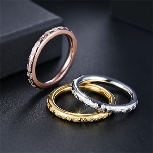 201 Gold 18K Wanfu Stainless Steel <b>Ring</b> Fashion High-end Solid <b>Couple</b> <b>Ring</b> Jewelry Wholesale - Product Image 4