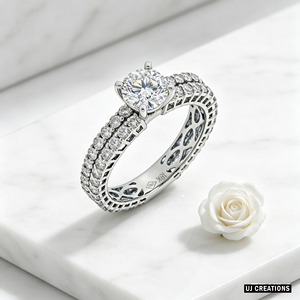 Personnalisé S925 | 10K | 14K | Bague de mariage en or massif 18 carats avec diamant rond de 1 carat cultivé en laboratoire, taille brillant, qualité VVS-VS - Product Image 6