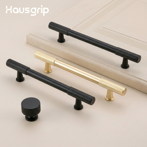 Maniglia per mobile Hausgrip, moderna ed elegante, in lega di alluminio nero opaco, per cassetti da cucina e armadi, pomelli e maniglie per ferramenta. - Product Image 1