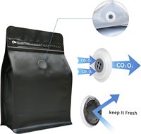 Sachet Doypack Personnalisé à Fond Plat avec Fermeture Éclair, Sachet en Plastique Refermable en Feuille d'Aluminium pour Emballage de Grains de Café et Aliments