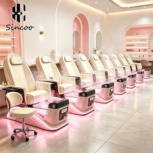 Fauteuil de pédicure électrique de luxe sur mesure, style spa, pour manucure et pédicure, rose, sans plomberie, avec pompe à jets - Product Image 1