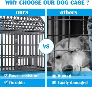 Caisse pour chien pliable en métal de 48 po-Plateau amovible de 25 lb de capacité écologique pour chiens de grande/moyenne/petite taille - Product Image 4