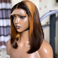 Perruque Lace Front 4x4 sans colle, coupe courte bob, en cheveux humains vierges avec cuticules alignées, ligne de cheveux pré-épilée, pour femmes noires, usage quotidien
