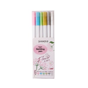 Stylos à encre métallique à pointe souple 12 couleurs modèle S333-6 pour le marquage photo, les signatures et le papier cartonné noir – Vente en gros transfrontalière - Product Image 5