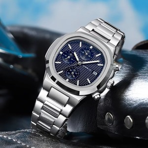 Reloj de Pulsera de Cuarzo para Hombre, Diseño Clásico, Cronógrafo, Correa de Acero Inoxidable, con Fecha, Envío Directo - Product Image 4