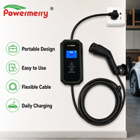 Chargeur EV portable 3,5 kW 16A Type 2 230Vac monophasé, courant réglable, RCD, écran LCD, avec câble de 5 m pour une utilisation à domicile ou au garage